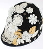 Dolce & Gabbana Elegant Black Floral Wool Cloche Hat