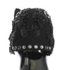 Dolce & Gabbana Elegant Black Crystal-Adorned Cloche Hat