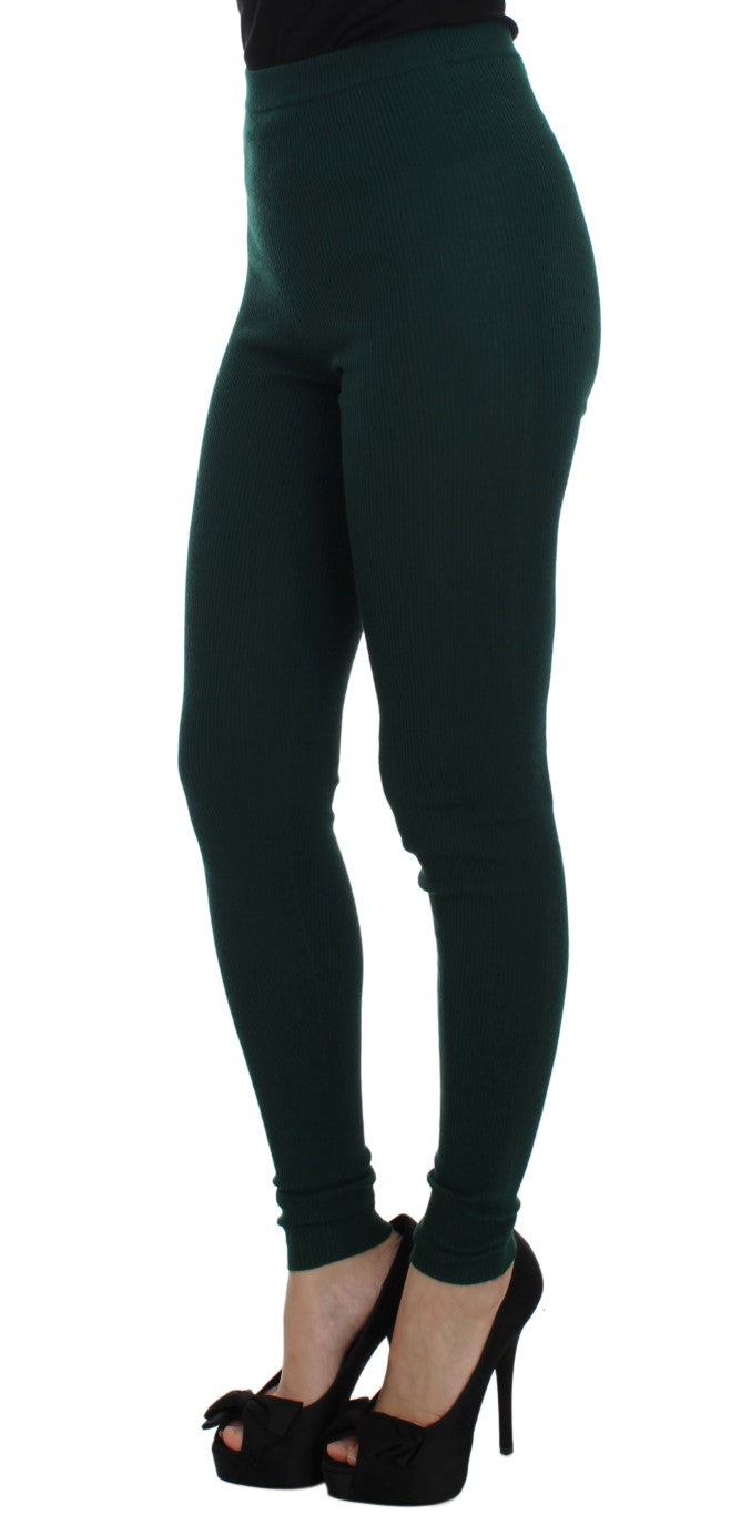 Pantalon taille haute en cachemire Dolce &amp; Gabbana Emerald Treasure