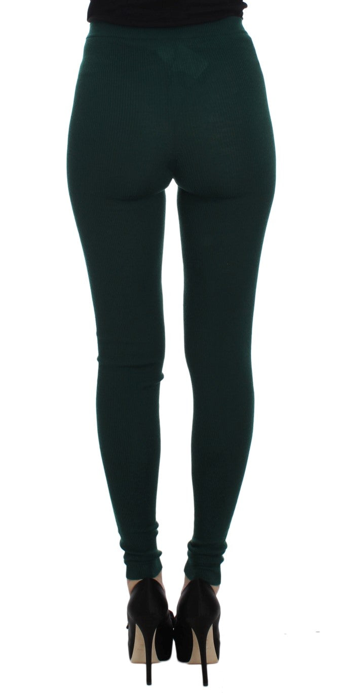 Pantalon taille haute en cachemire Dolce &amp; Gabbana Emerald Treasure