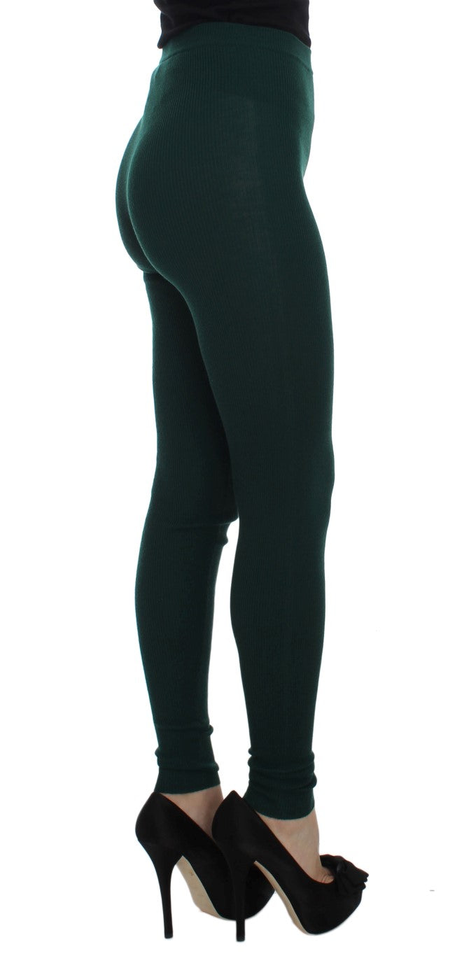 Pantalon taille haute en cachemire Dolce &amp; Gabbana Emerald Treasure