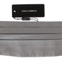 Dolce & Gabbana Silver Wide Belt Silk Cummerbund