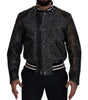 Dolce & Gabbana Black Houndstooth Polyester Bomber Jacket