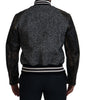 Dolce & Gabbana Black Houndstooth Polyester Bomber Jacket