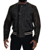 Dolce & Gabbana Black Houndstooth Polyester Bomber Jacket
