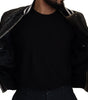 Dolce & Gabbana Black Houndstooth Polyester Bomber Jacket