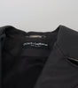 Dolce & Gabbana Black Leather Biker Coat Zipper Jacket