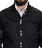 Dolce & Gabbana Black Nylon Crystals Coat Buttons Jacket