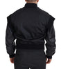 Dolce & Gabbana Black Nylon Crystals Coat Buttons Jacket