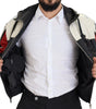 Dolce & Gabbana Black Leather Hooded Blouson Coat Jacket