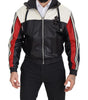 Dolce & Gabbana Black Leather Hooded Blouson Coat Jacket