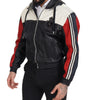 Dolce & Gabbana Black Leather Hooded Blouson Coat Jacket