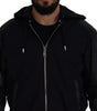 Dolce & Gabbana Black Polyester Hooded Blouson Coat Jacket