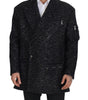 Dolce & Gabbana Black Wool Double Breasted Coat Men Jacket