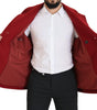 Dolce & Gabbana Red Wool Double Breasted Coat Jacket
