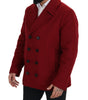 Dolce & Gabbana Red Wool Double Breasted Coat Jacket