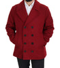 Dolce & Gabbana Red Wool Double Breasted Coat Jacket
