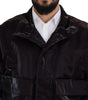 Dolce & Gabbana Bordeaux Nylon Collared Men Coat Jacket