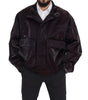 Dolce & Gabbana Bordeaux Nylon Collared Men Coat Jacket