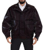 Dolce & Gabbana Bordeaux Nylon Collared Men Coat Jacket