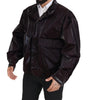 Dolce & Gabbana Bordeaux Nylon Collared Men Coat Jacket