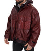 Dolce & Gabbana Bordeaux Cotton Hooded Full Zip Jacket