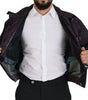 Dolce & Gabbana Purple Nylon Collared Biker Coat Jacket