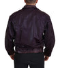 Dolce & Gabbana Purple Nylon Collared Biker Coat Jacket