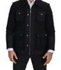 Dolce & Gabbana Black Wool Collared Full Zip Jacket