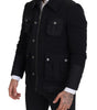 Dolce & Gabbana Black Wool Collared Full Zip Jacket