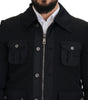 Dolce & Gabbana Black Wool Collared Full Zip Jacket