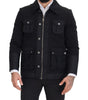 Dolce & Gabbana Black Wool Collared Full Zip Jacket