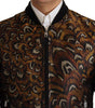 Dolce & Gabbana Brown Feather Full Zip Blouson Jacket