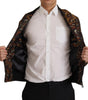 Dolce & Gabbana Brown Feather Full Zip Blouson Jacket