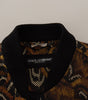 Dolce & Gabbana Brown Feather Full Zip Blouson Jacket