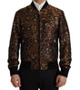 Dolce & Gabbana Brown Feather Full Zip Blouson Jacket