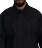 Dolce & Gabbana Black Cotton Full Button Denim Jacket