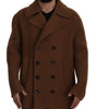 Dolce & Gabbana Brown Nylon Double Breasted Coat Jacket