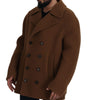 Dolce & Gabbana Brown Nylon Double Breasted Coat Jacket