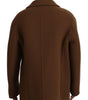 Dolce & Gabbana Brown Nylon Double Breasted Coat Jacket
