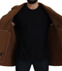 Dolce & Gabbana Brown Nylon Double Breasted Coat Jacket