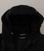 Dolce & Gabbana Black Nylon Hooded Parka Coat Winter Jacket