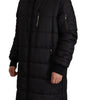 Dolce & Gabbana Black Nylon Hooded Parka Coat Winter Jacket