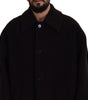 Dolce & Gabbana Black Alpaca Button Down Trench Coat Jacket