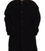 Dolce & Gabbana Black Alpaca Button Down Trench Coat Jacket