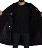 Dolce & Gabbana Black Alpaca Button Down Trench Coat Jacket
