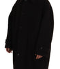 Dolce & Gabbana Black Alpaca Button Down Trench Coat Jacket