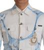 Dolce & Gabbana White Cotton Logo Embroidery Denim Jacket