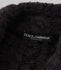 Dolce & Gabbana Black Wool Knit Double Breasted Coat Jacket