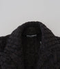 Dolce & Gabbana Black Wool Knit Double Breasted Coat Jacket